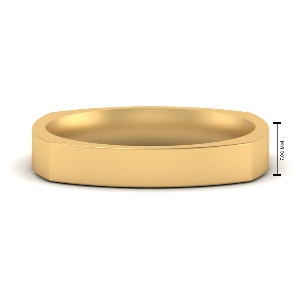 4 mm Square Comfort Fit Mens Wedding Band