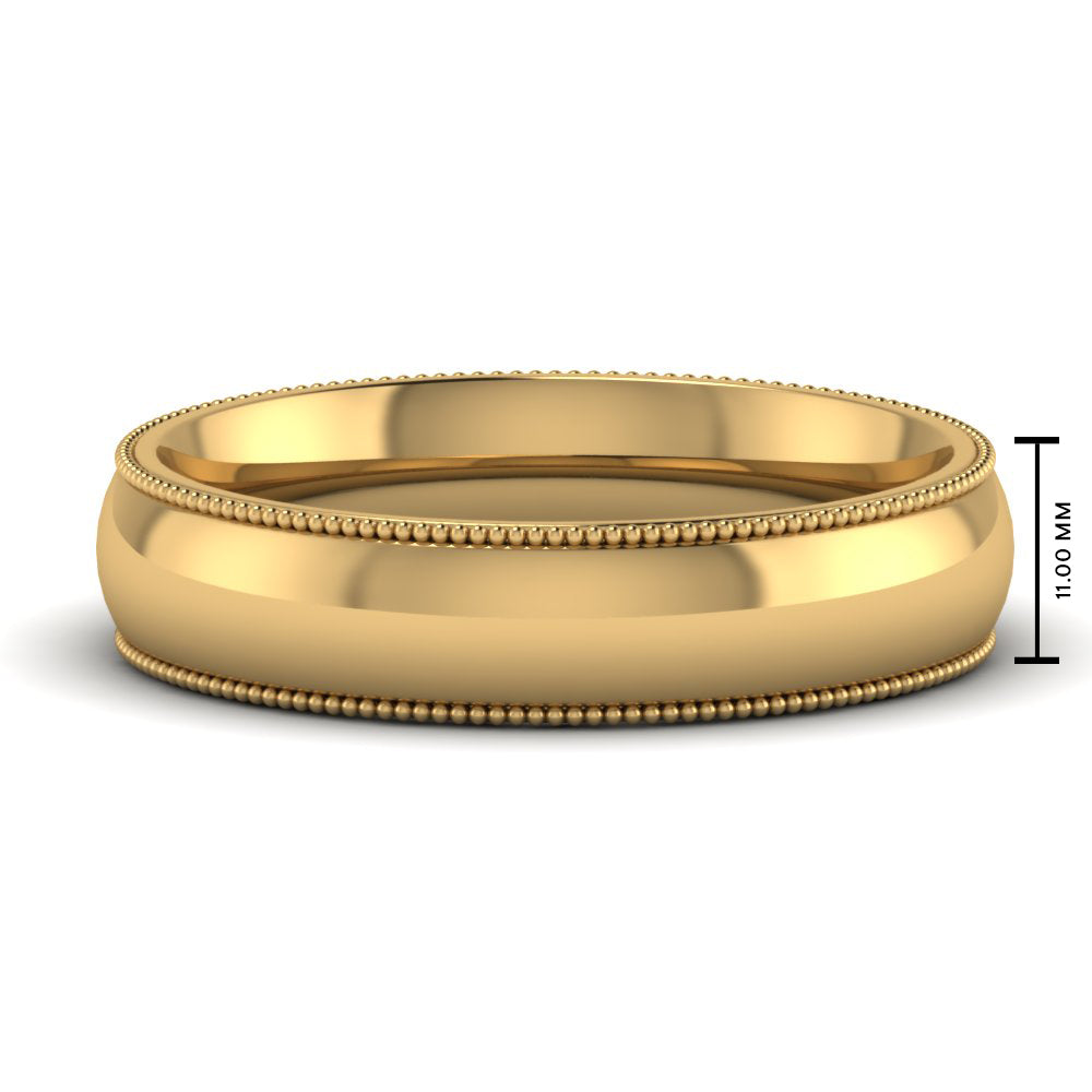 4 mm Comfort Fit Wedding Band Milgrain Edge