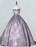 Women's Satin Sweetheart Prom Dress | Pleated Corset Ball Gown | Elegant Evening Wear