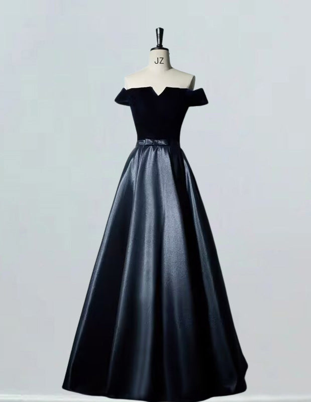 Velvet Off-Shoulder Evening Gown | Women's Prom & Bridesmaid Dress