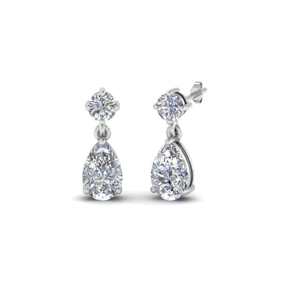 Gemstone Pear Drop Stud Earring