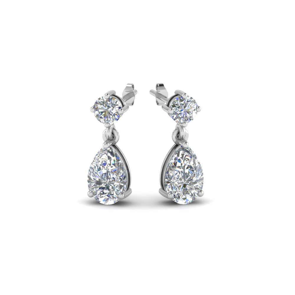 Gemstone Pear Drop Stud Earring