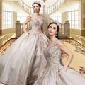Gowns on, mermaid style, fashionable presence.