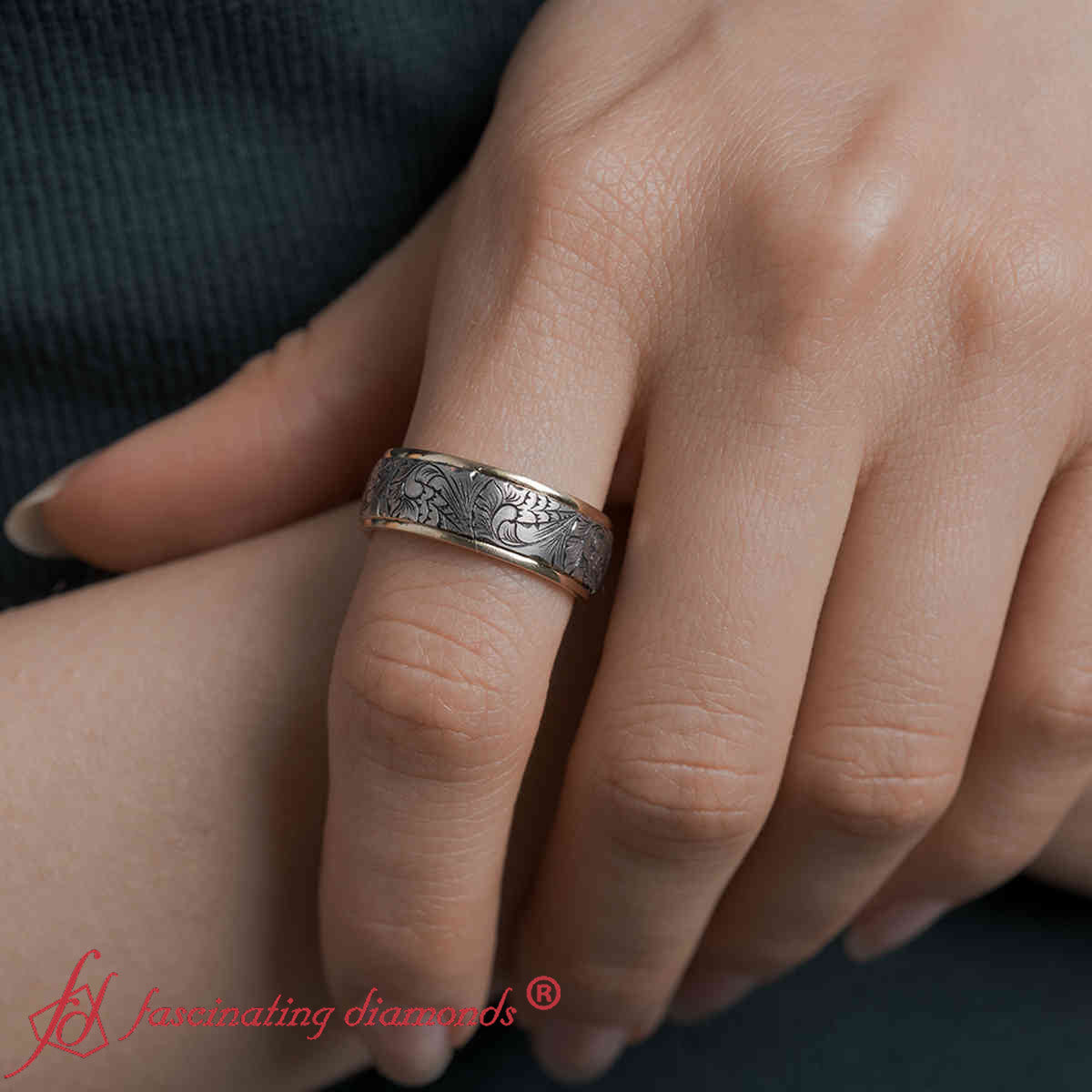 Engraved Mens Wedding Band