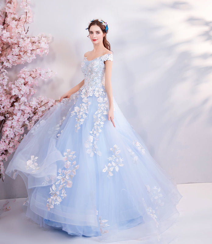 Blue Flowers Bride Wedding Toast Art Test Wedding Evening Dress