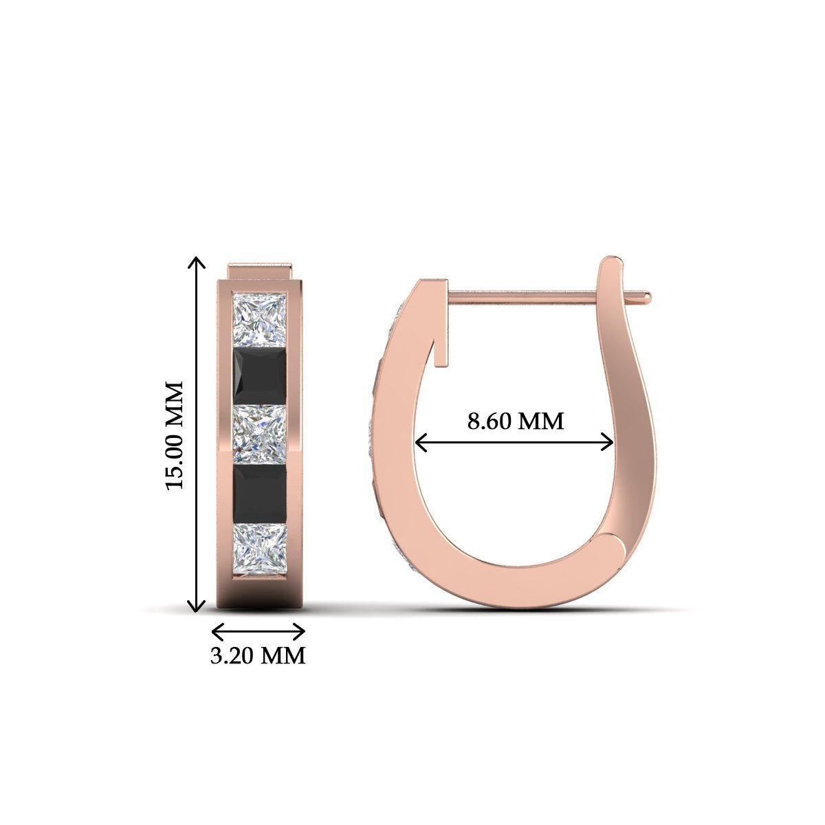Channel Set Huggie Hoop Earring
