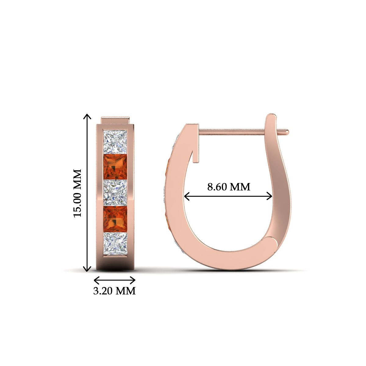 Channel Set Huggie Hoop Earring