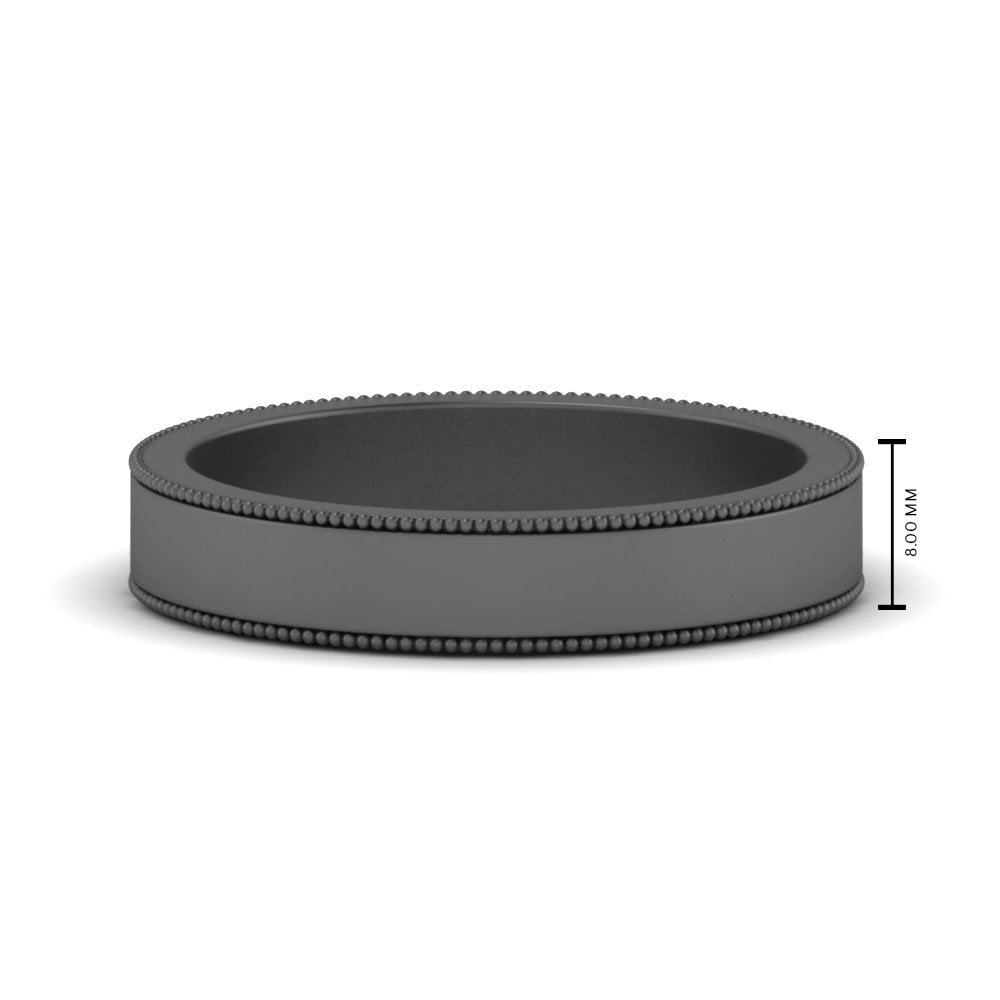 Flat Milgrain Mens Wedding Band