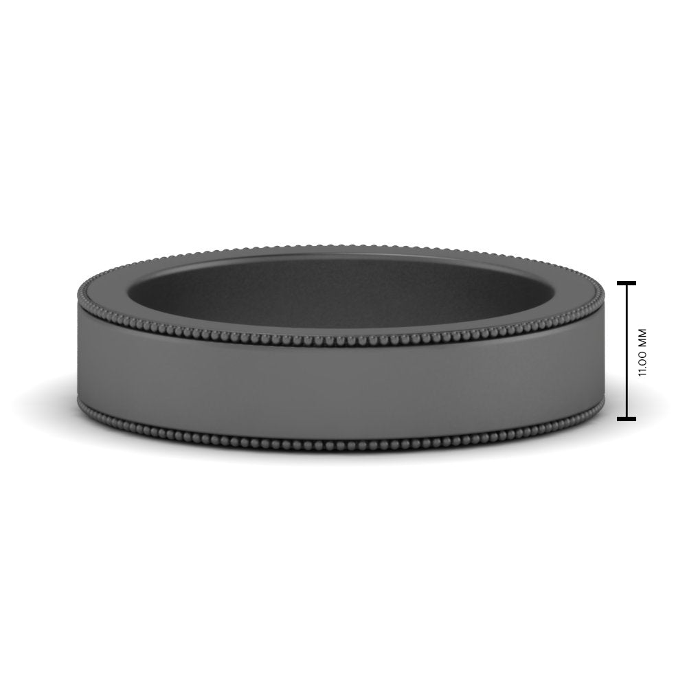 Flat Milgrain Mens Wedding Band