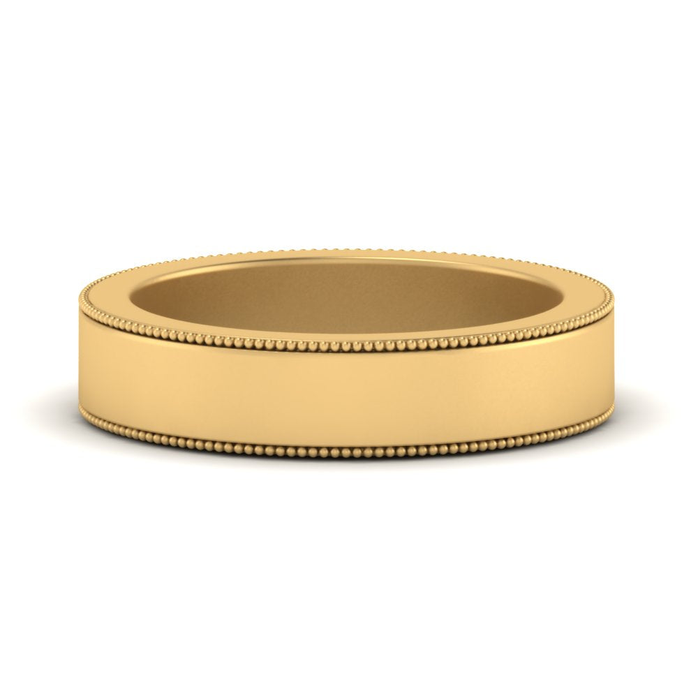 Flat Milgrain Mens Wedding Band