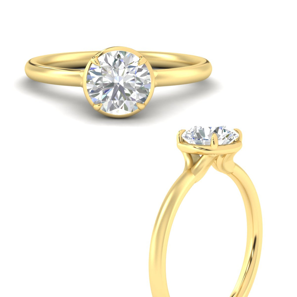 Flush Collet Solitaire Engagement Ring