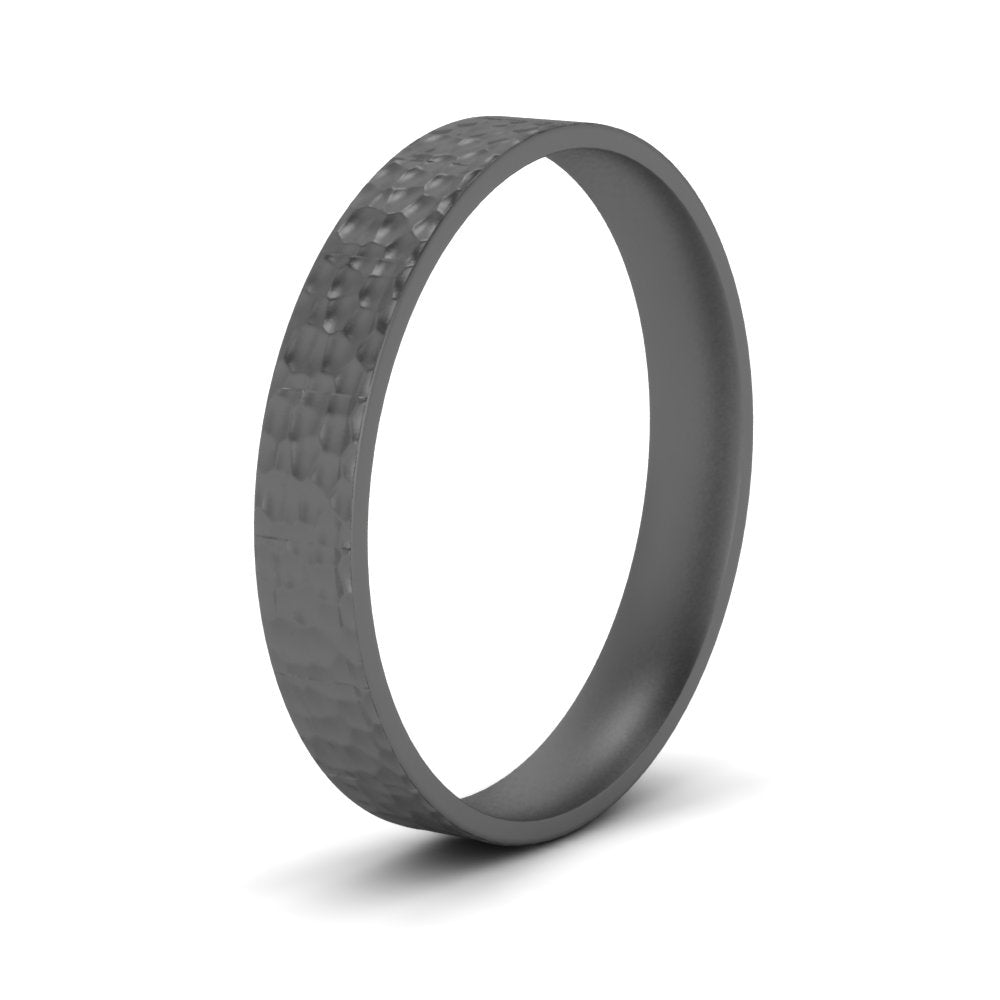 5 MM Hammered Finish Mens Wedding Band
