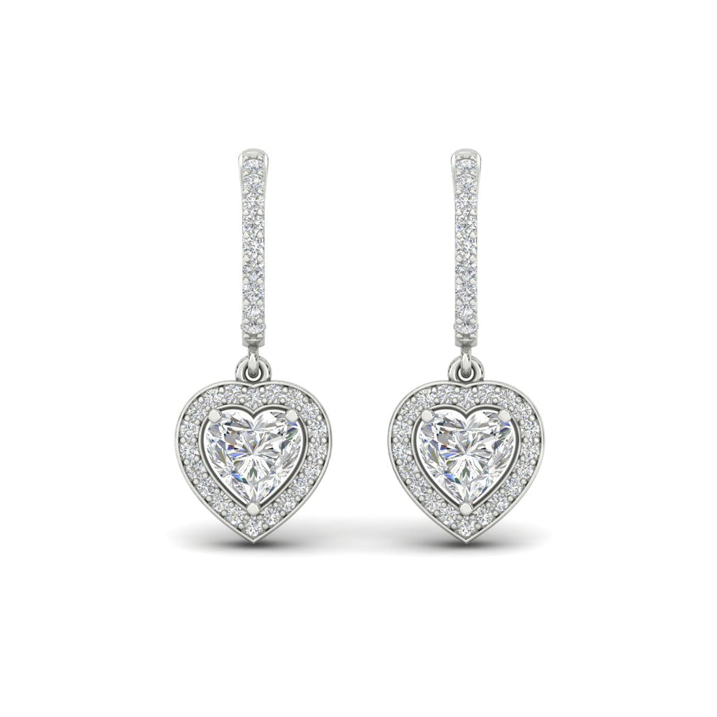 Heart Halo Drop Dangle Earring