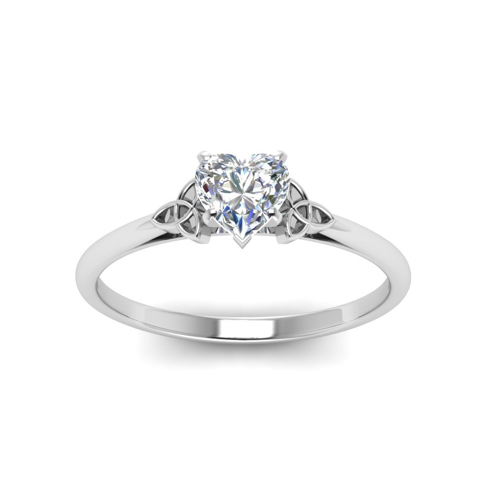 Heart Shaped Celtic Solitaire Engagement Ring