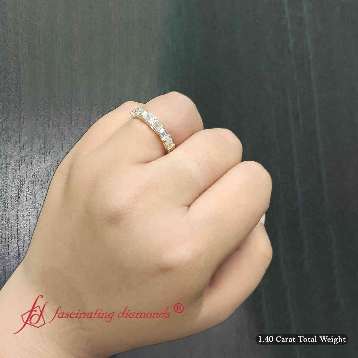 Horizontal Emerald Cut Classic Band