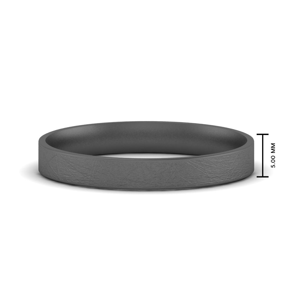 Ice Textured Mens 5mm Comfort Fit Wedding Band