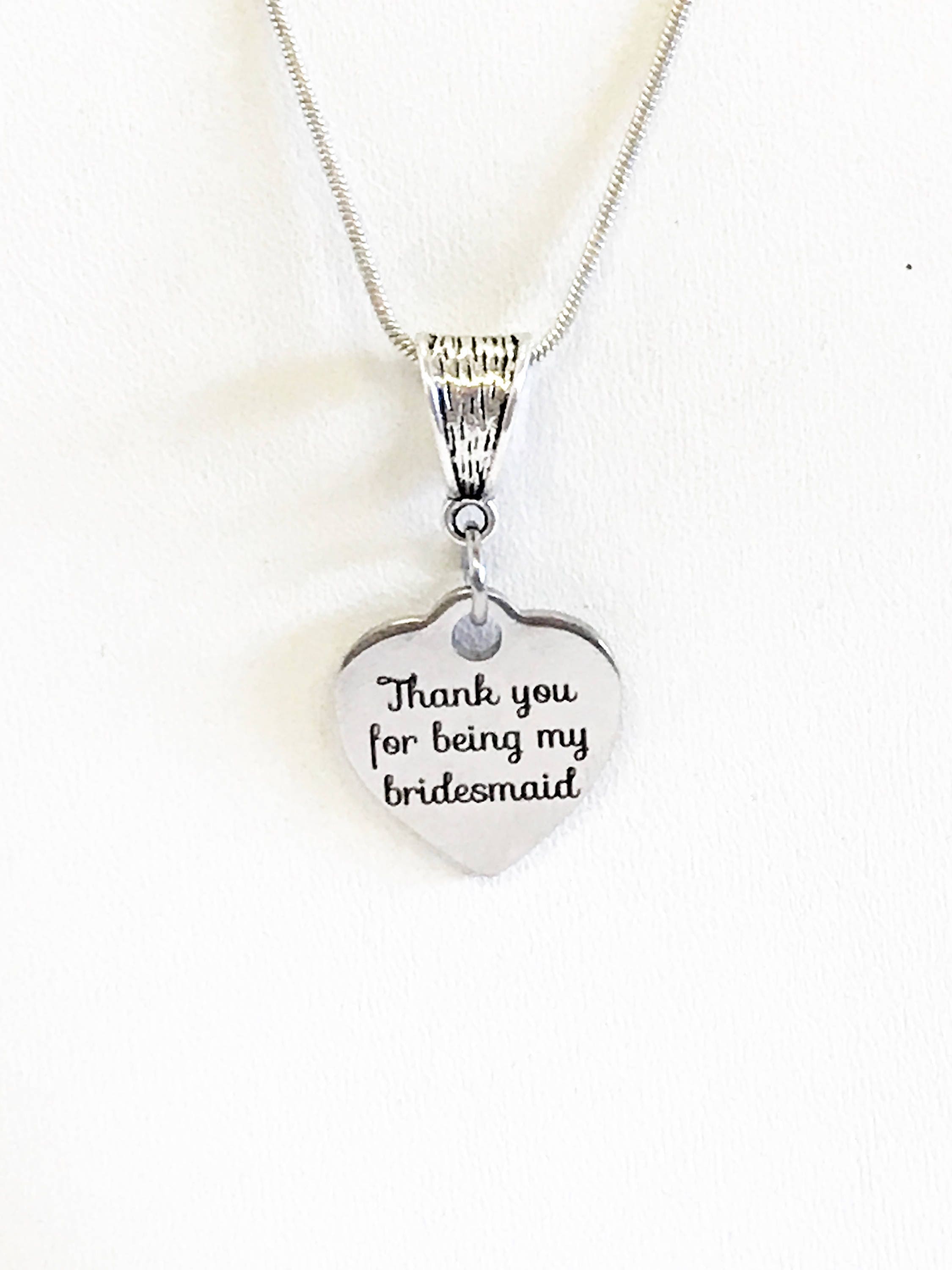 Thank You For Being My Bridesmaid Necklace, Bridesmaid Gifts, Bridesmaid Jewelry, Wedding Party Gifts For Her, Bridesmaid Wedding Jewelry