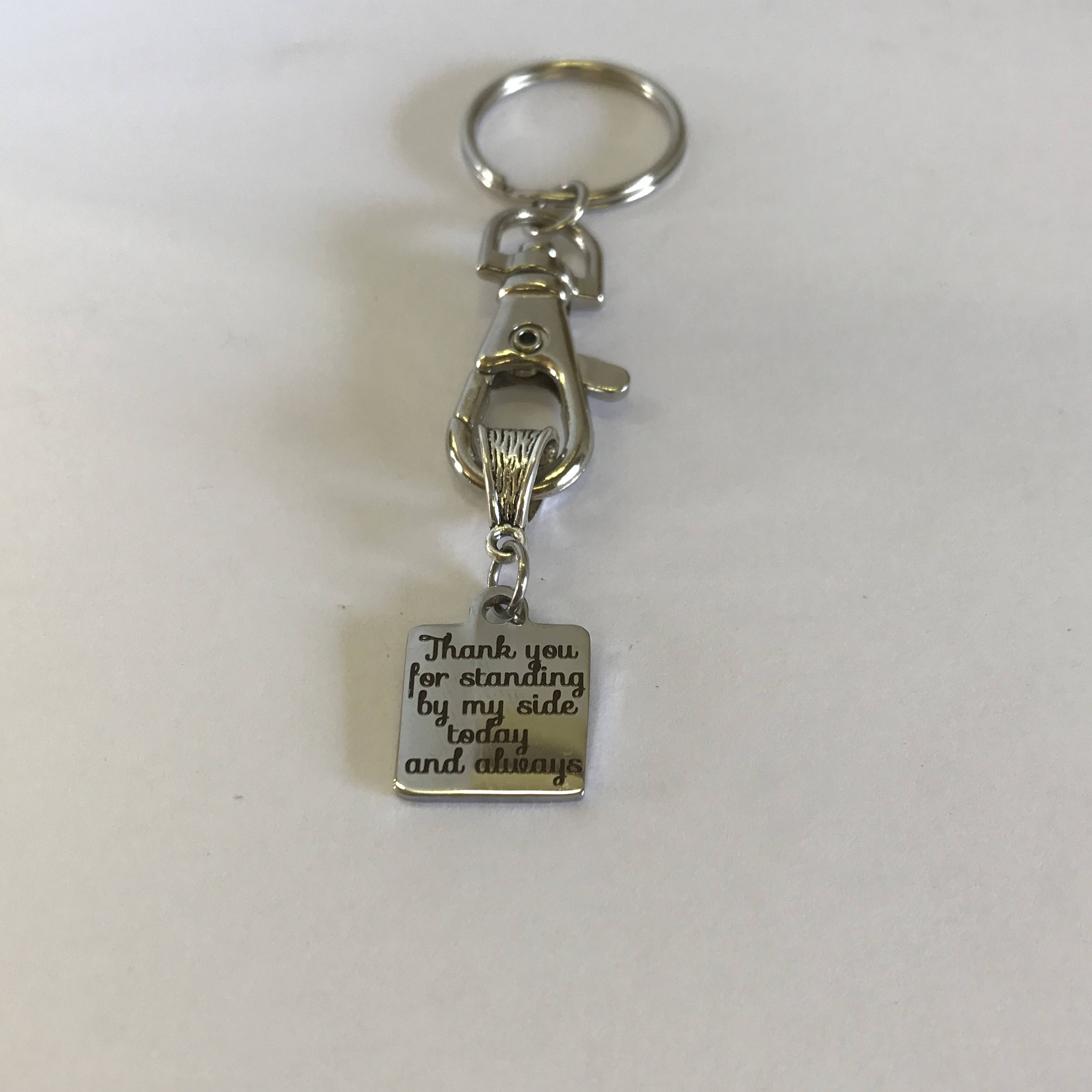 Thank You For Standing By My Side Today And Always Keychain Gift, Wedding Party Gift, Groomsmen Gifts, Bridesmaid Gifts, Maid Of Honor Gift