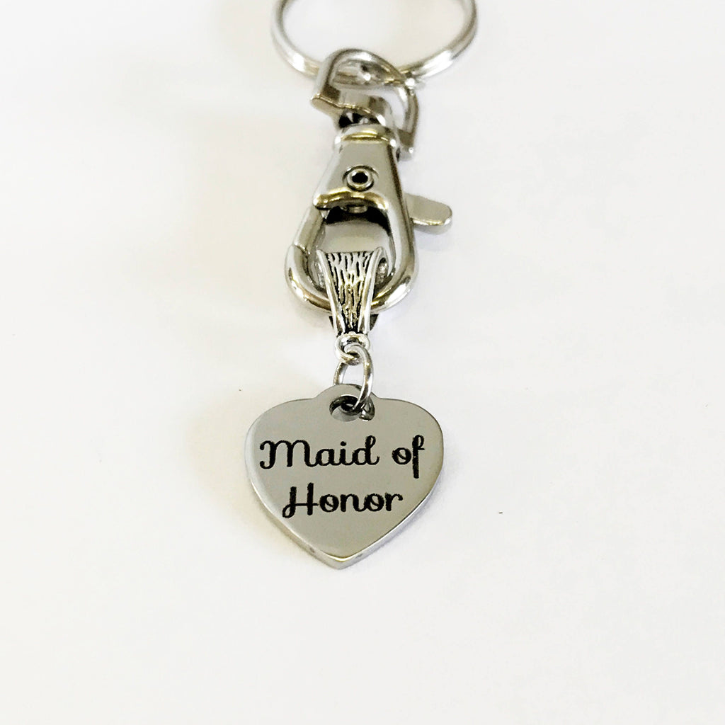 Maid Of Honor Keychain Gift, Gift for Maid Of Honor, MOH Proposal, MOH Thank You Gift, Bridesmaid Gifts, Wedding Party Gift For Her