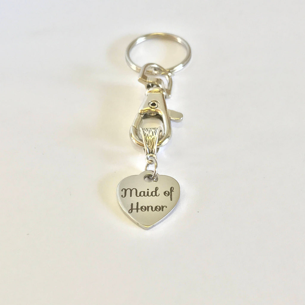 Maid Of Honor Keychain Gift, Gift for Maid Of Honor, MOH Proposal, MOH Thank You Gift, Bridesmaid Gifts, Wedding Party Gift For Her