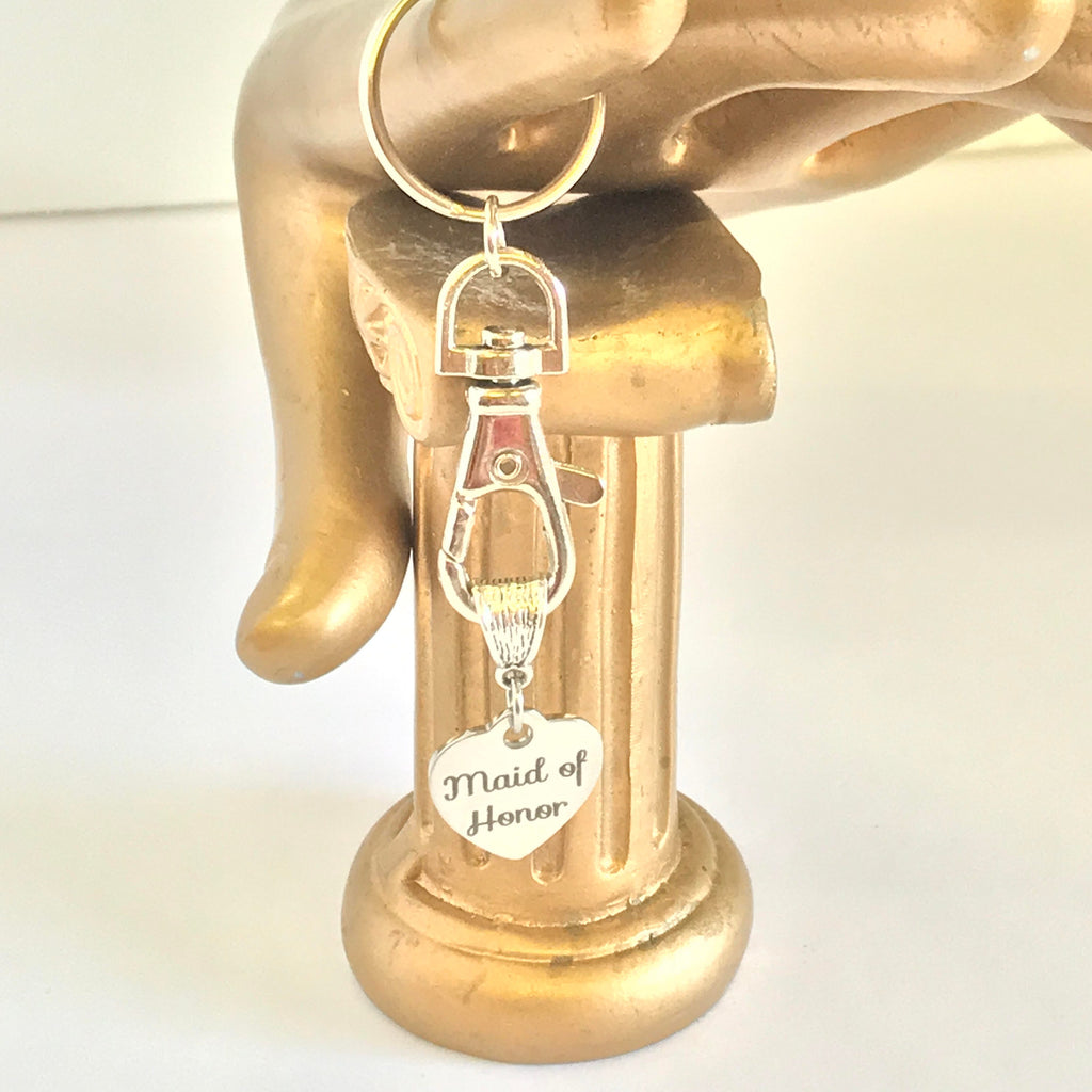 Maid Of Honor Keychain Gift, Gift for Maid Of Honor, MOH Proposal, MOH Thank You Gift, Bridesmaid Gifts, Wedding Party Gift For Her