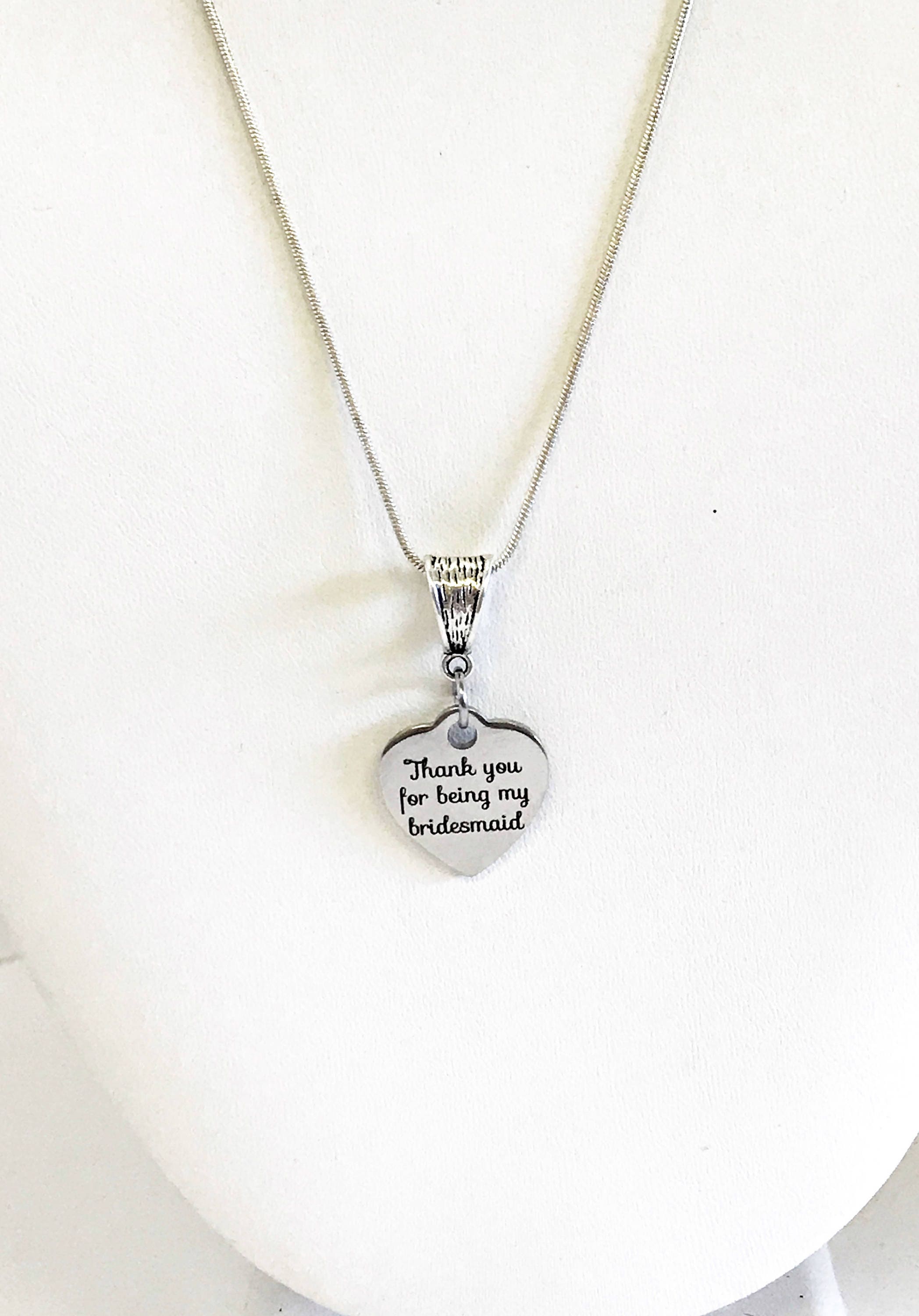 Thank You For Being My Bridesmaid Necklace, Bridesmaid Gifts, Bridesmaid Jewelry, Wedding Party Gifts For Her, Bridesmaid Wedding Jewelry