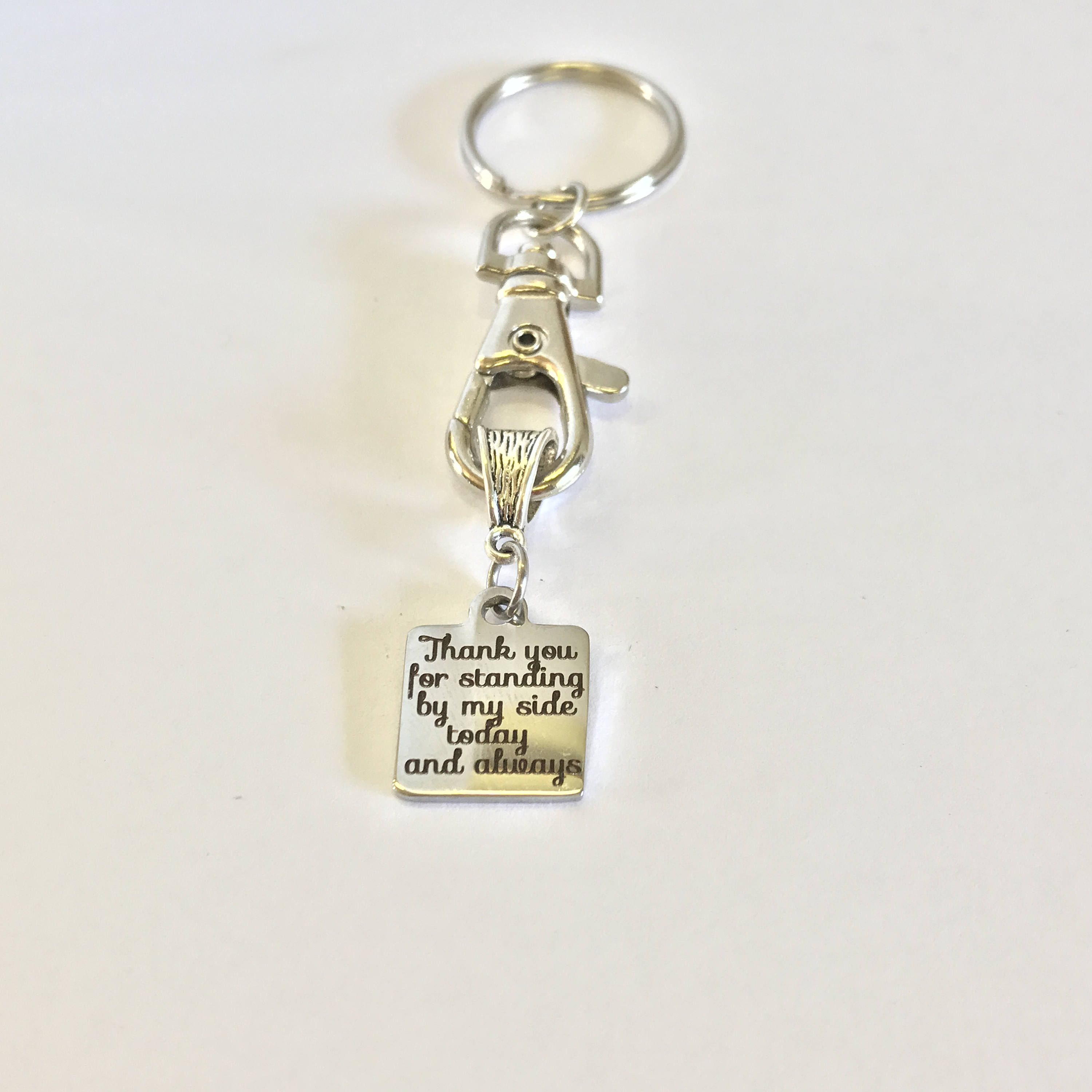 Thank You For Standing By My Side Today And Always Keychain Gift, Wedding Party Gift, Groomsmen Gifts, Bridesmaid Gifts, Maid Of Honor Gift