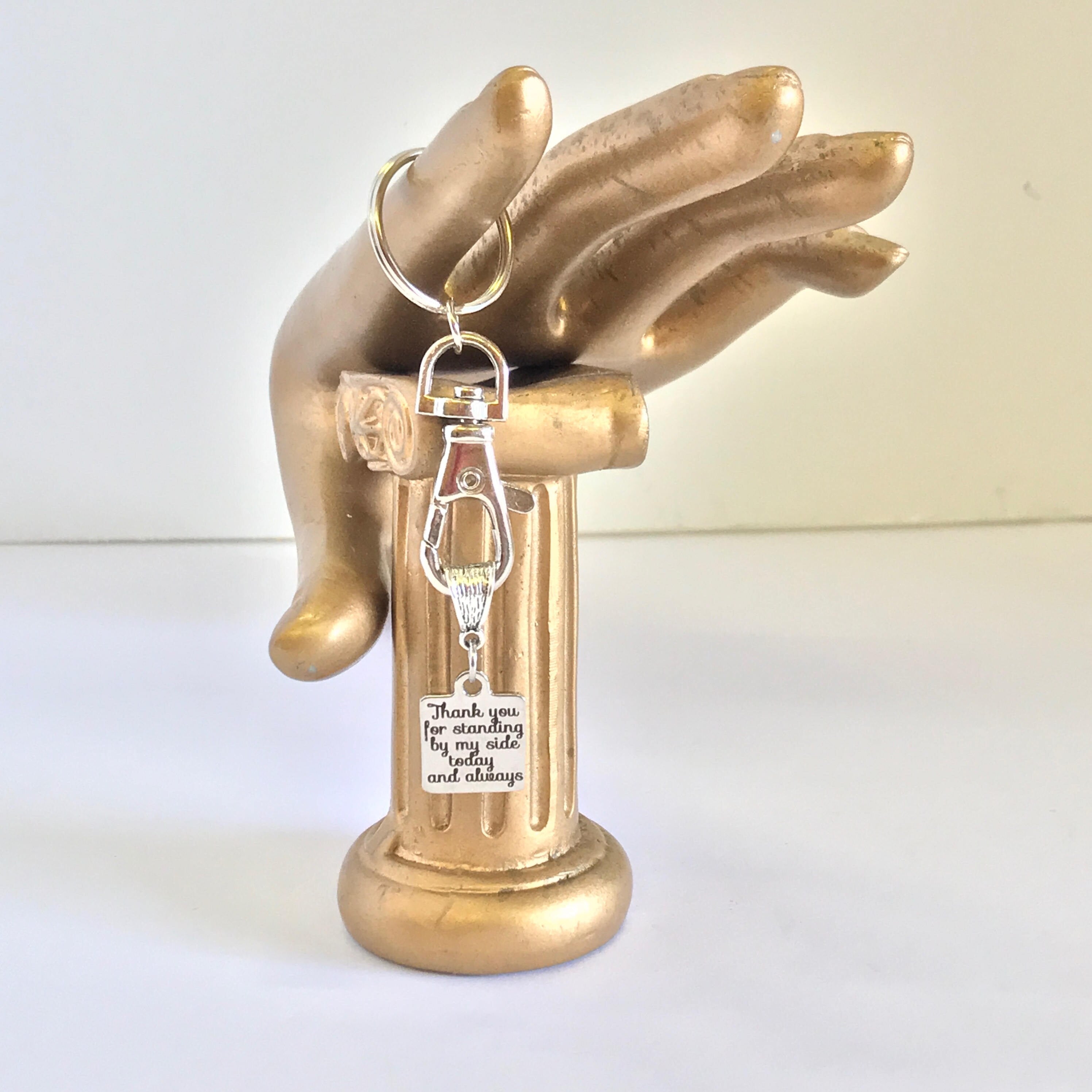 Thank You For Standing By My Side Today And Always Keychain Gift, Wedding Party Gift, Groomsmen Gifts, Bridesmaid Gifts, Maid Of Honor Gift