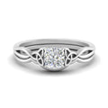 Cushion Cut Infinity Celtic Solitaire Wedding Set