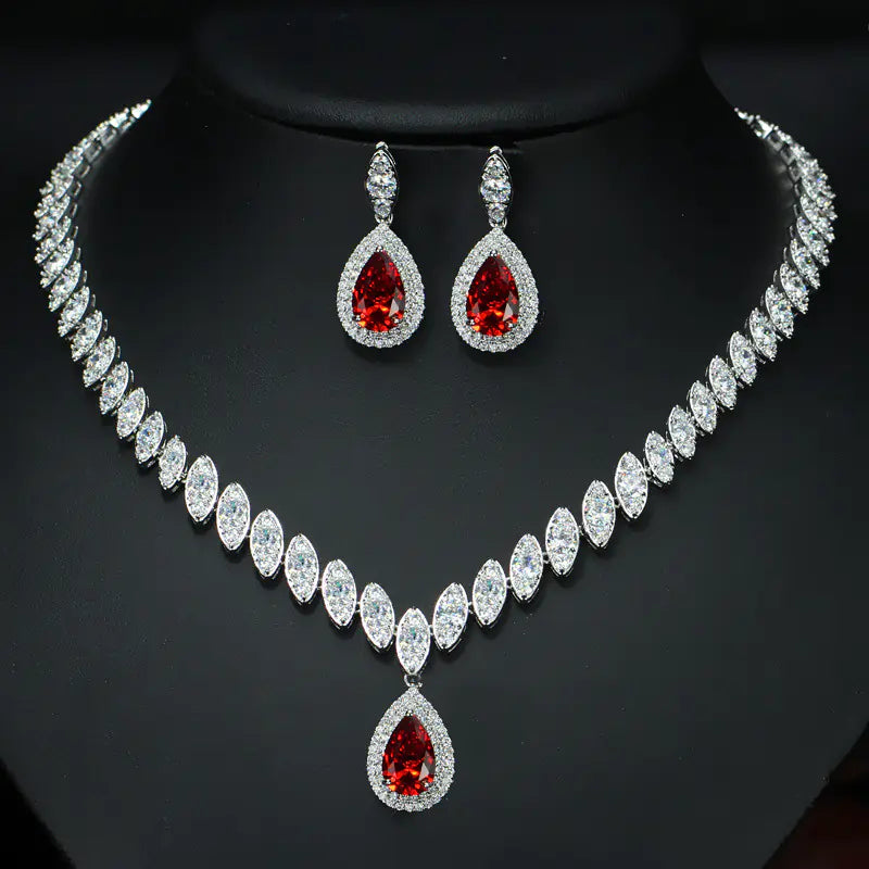 Bridal Jewelry Set - Korean Style Necklace and Earrings