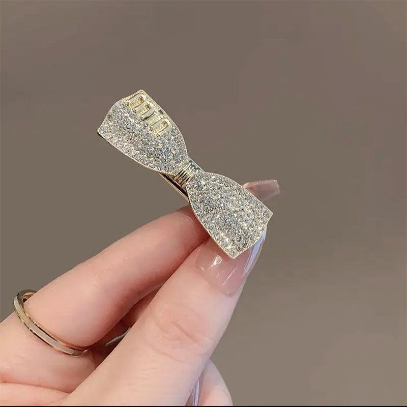 MAC037 Crystal Rhinestone Barrettes Butterfly Pearls Hair Clips Pins