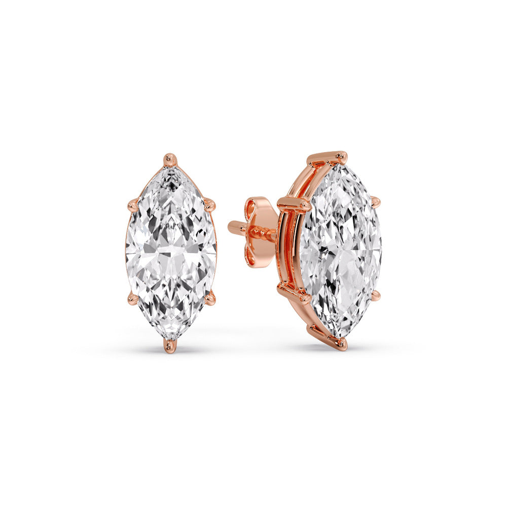 Marquise Diamond 6 Prong Stud Earrings