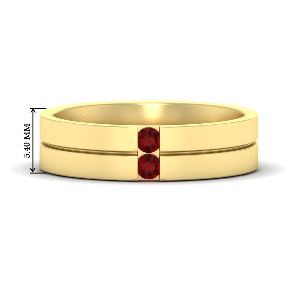 Mens 2 Stone Band