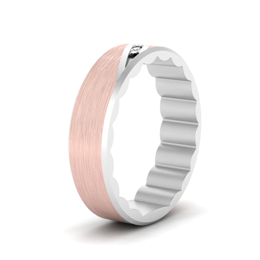 Brush Finish 2 Tone Promise Ring