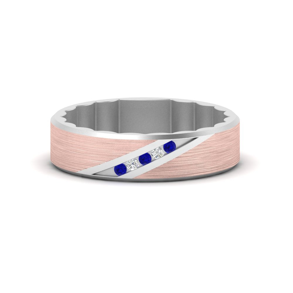 Brush Finish 2 Tone Promise Ring