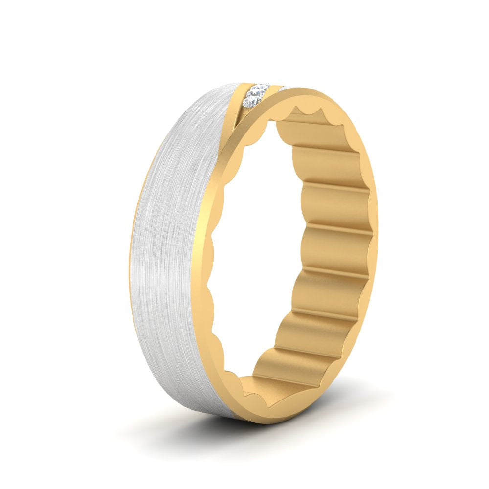 Brush Finish 2 Tone Promise Ring