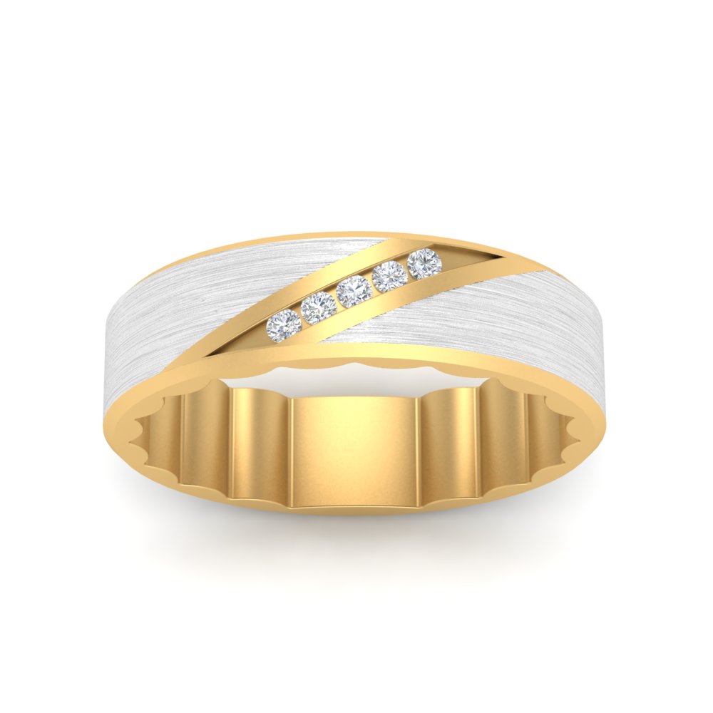 Brush Finish 2 Tone Promise Ring