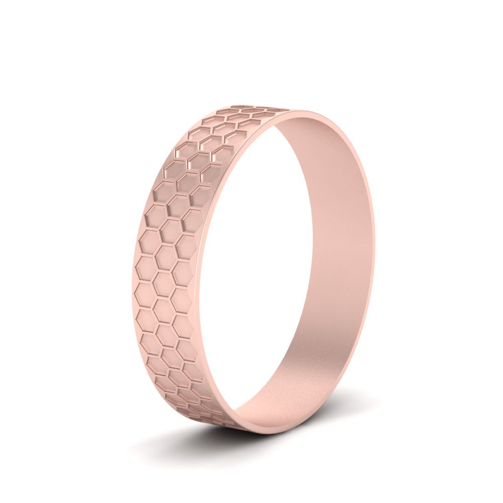 Mens Honey Comb Wedding Ring