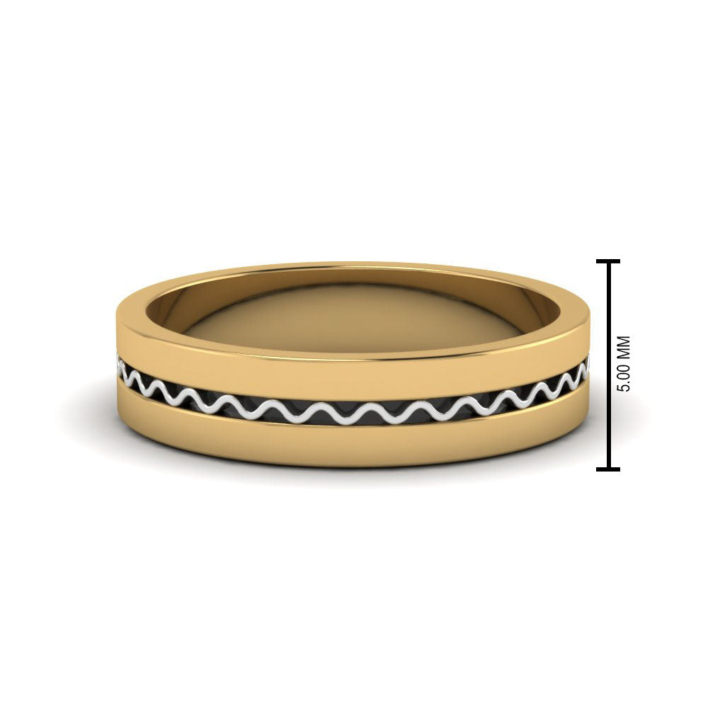 Mens Wave Comfort Fit Wedding Ring