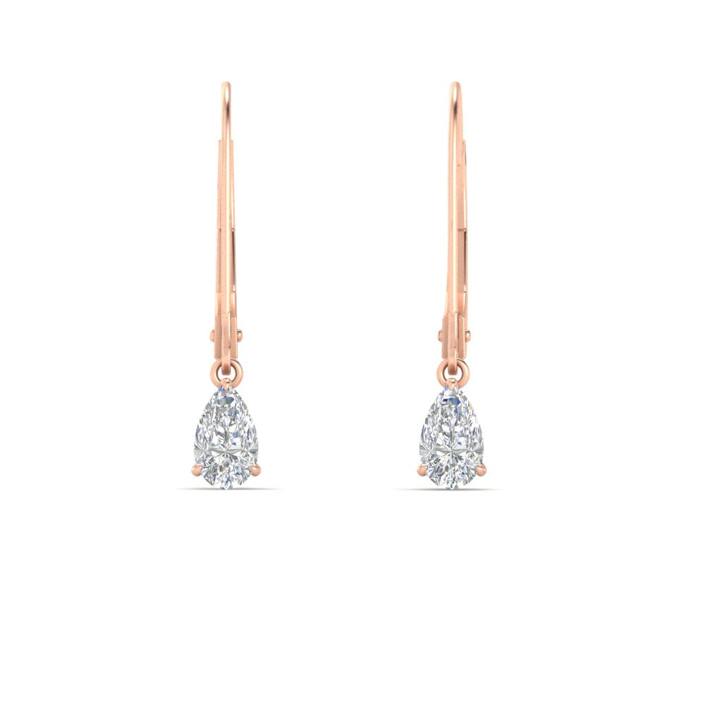 Minimalist Pear Drop Lever Back Earrings
