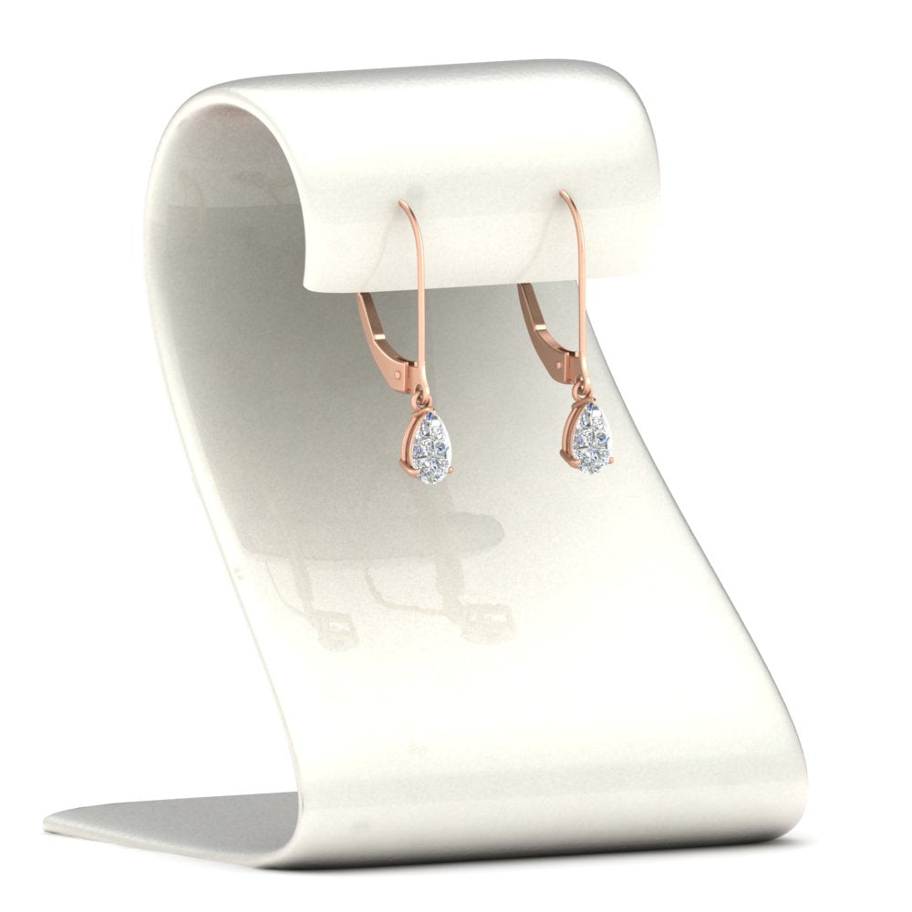 Minimalist Pear Drop Lever Back Earrings