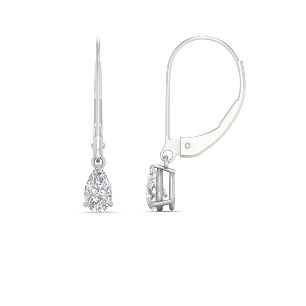 Minimalist Pear Drop Lever Back Earrings