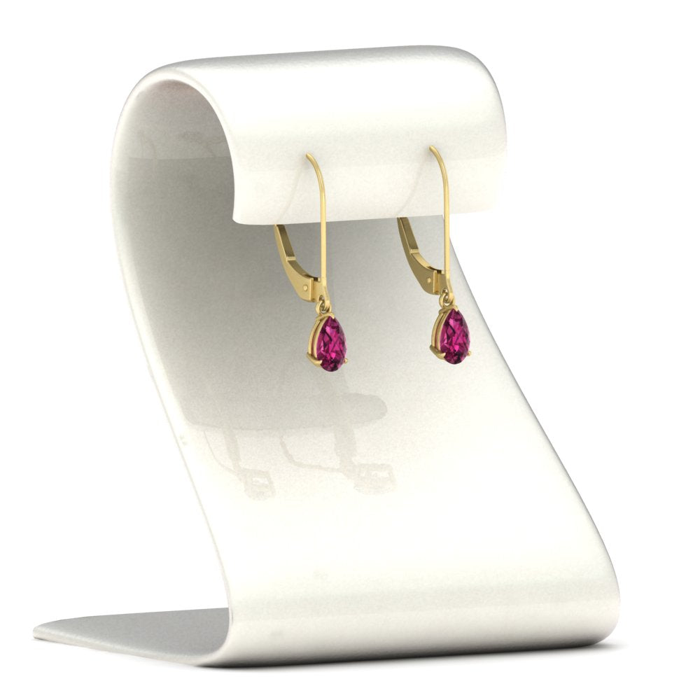 Minimalist Pear Drop Lever Back Earrings