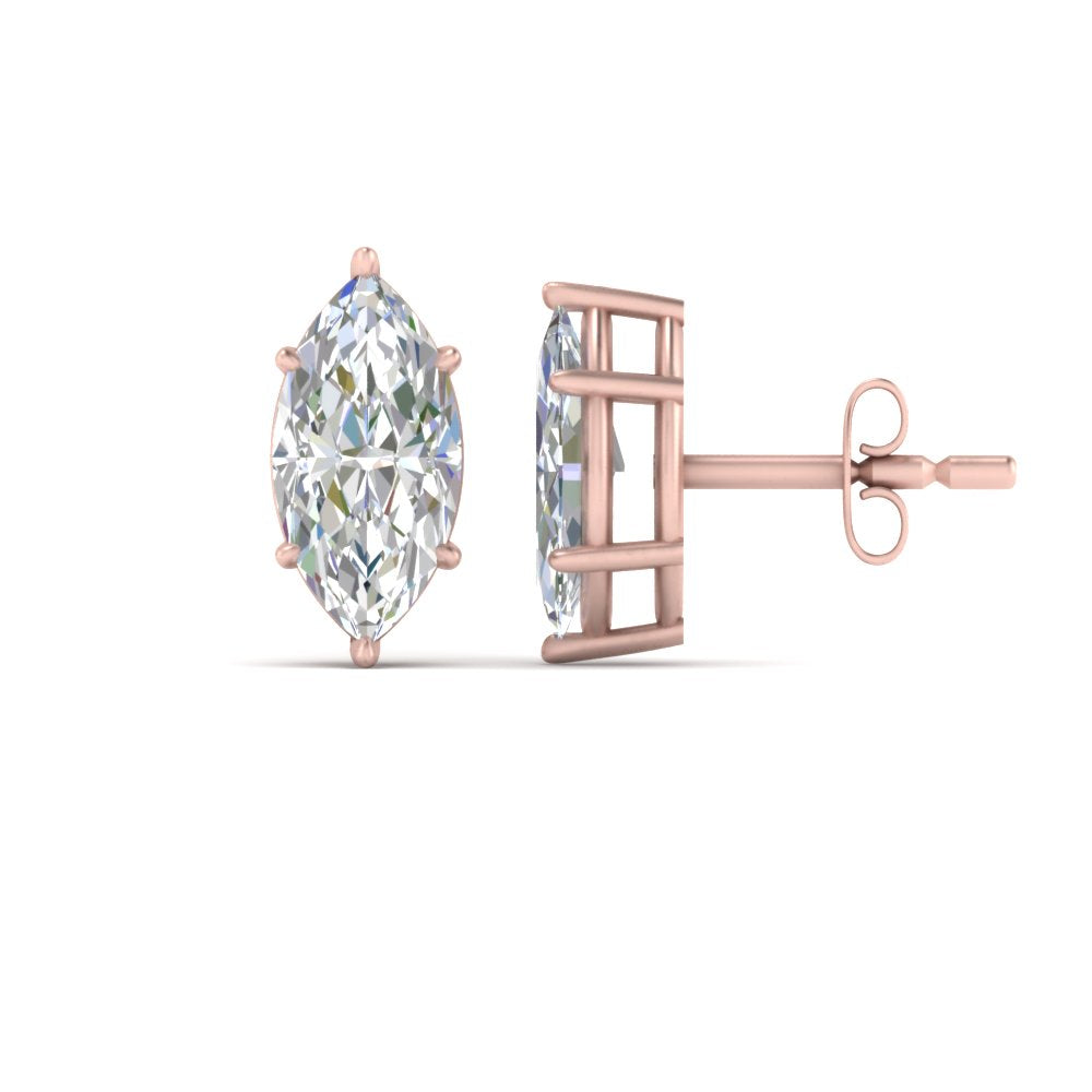 Marquise Diamond 6 Prong Stud Earrings