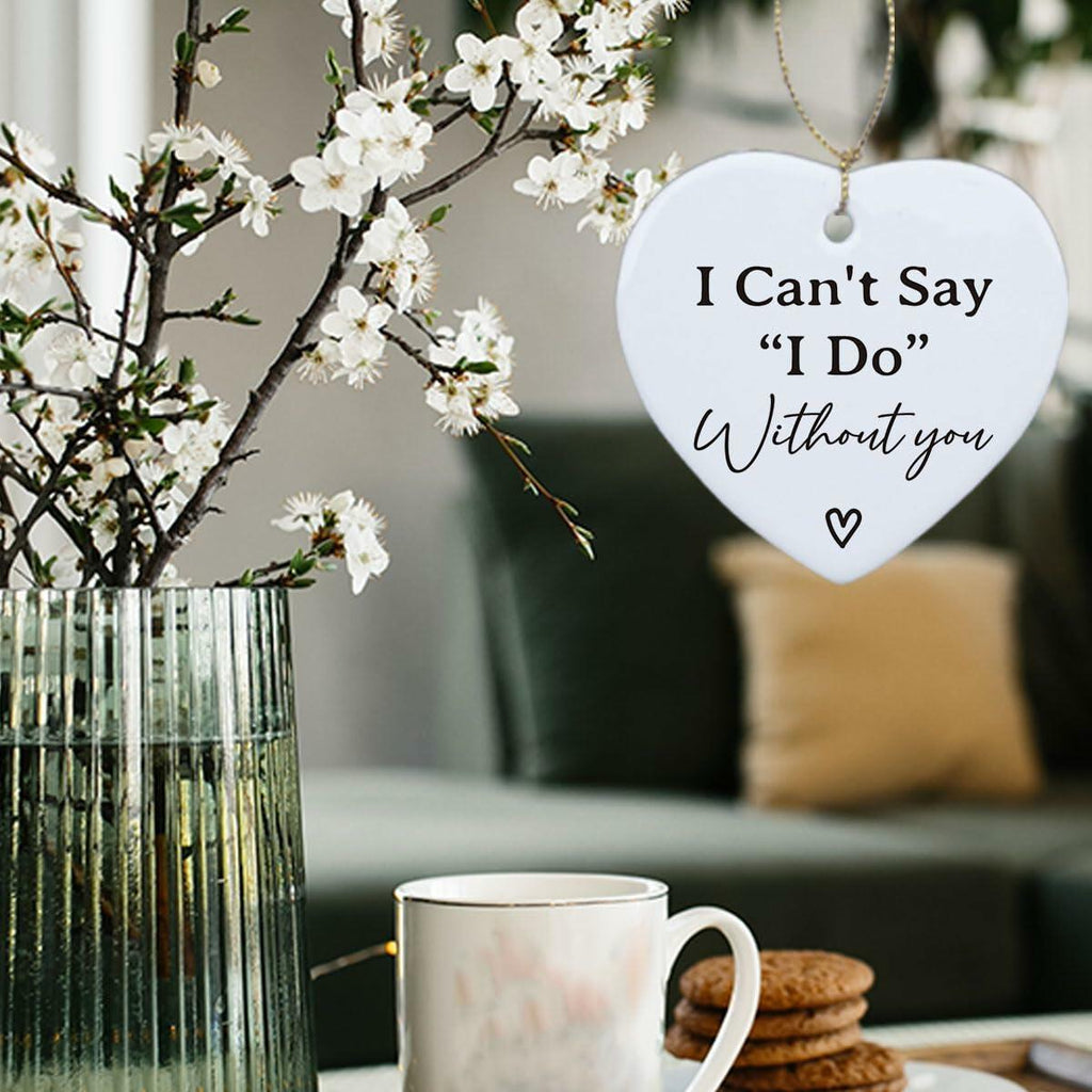 Bridesmaid Maid of Honor Heart Ceramic Ornament Wedding Gift