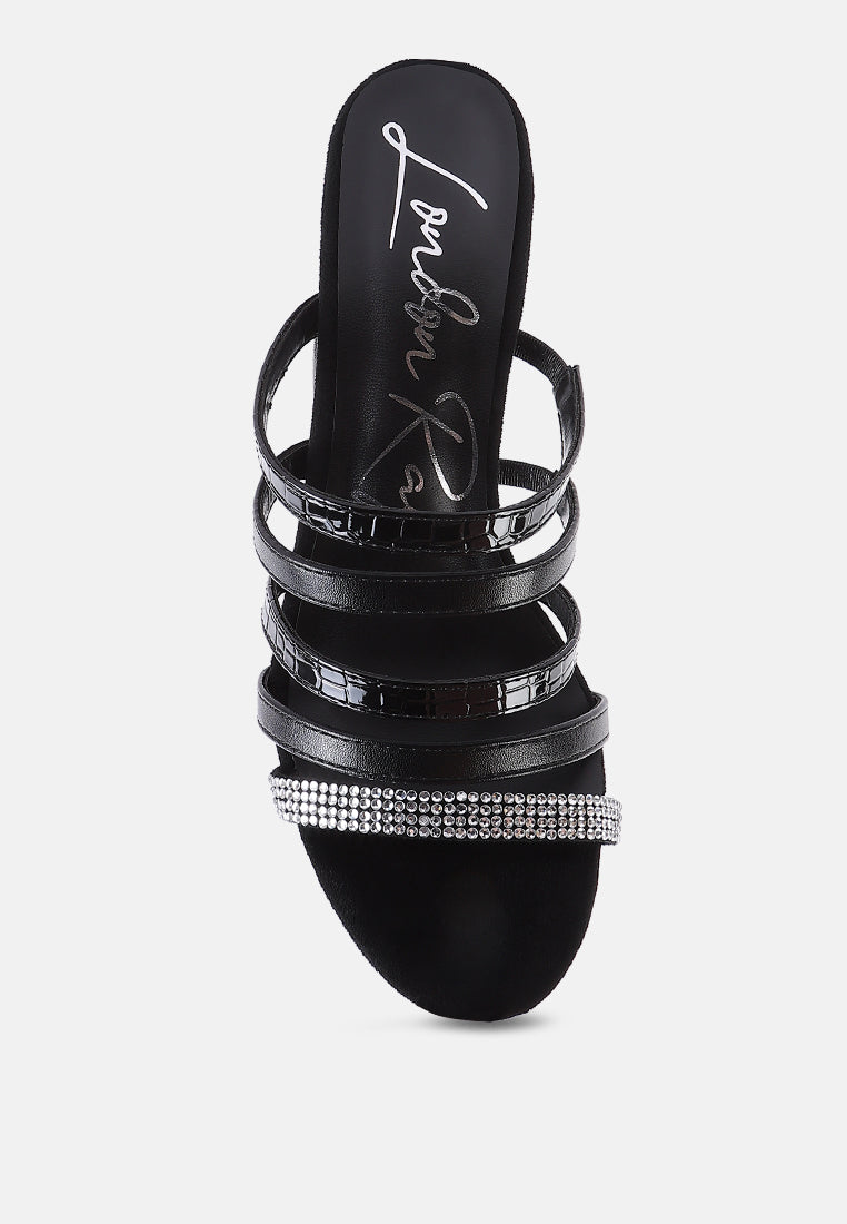 peaches strapped rhinestone embellished sandals by London Rag