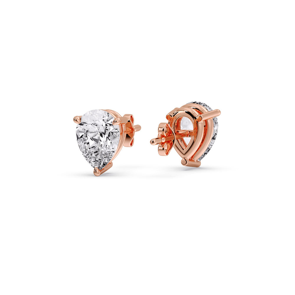 Diamond Pear Cut 3 Prong Earring