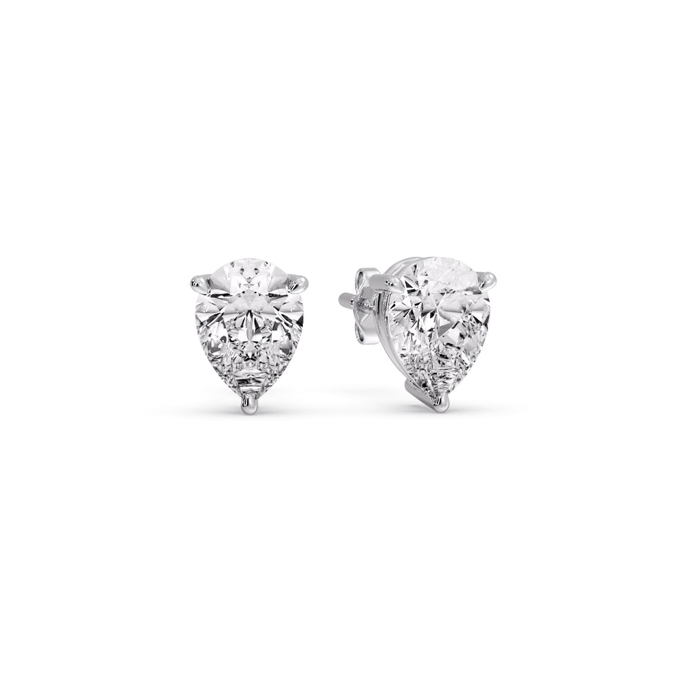 Diamond Pear Cut 3 Prong Earring
