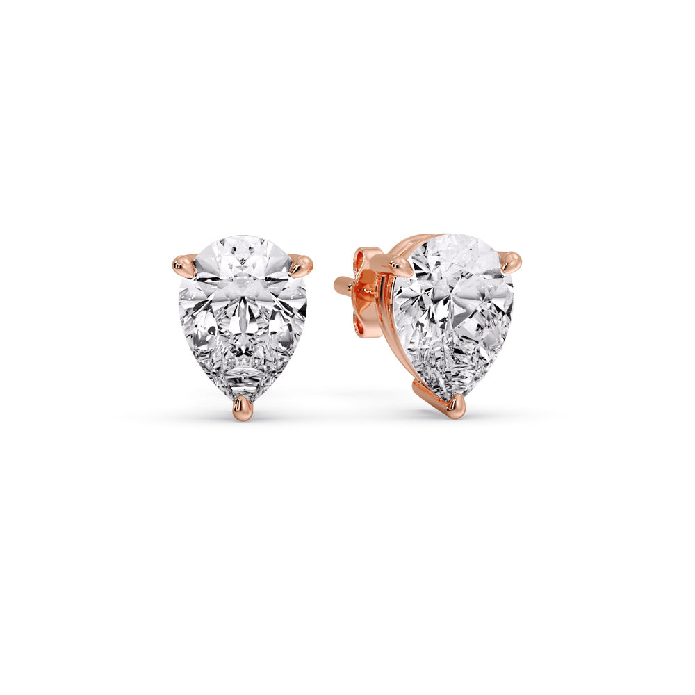 Diamond Pear Cut 3 Prong Earring