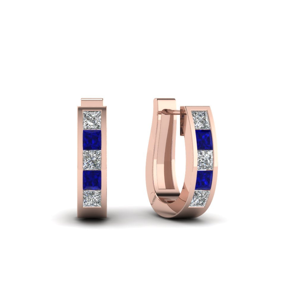 Channel Set Huggie Hoop Earring
